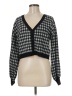 Bar III Checkered-gingham Black Cardigan Size M - photo 1