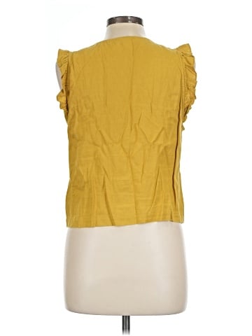 Madewell Linen-Blend Ruffle Button-Front Tank (view 2)