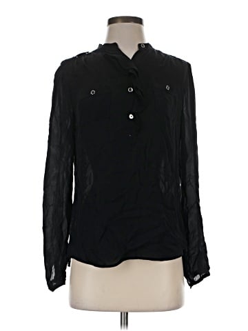 White House Black Market Long Sleeve Silk Top (view 1)