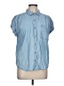 Style&Co 100% Lyocell Blue Short Sleeve Button-Down Shirt Size L - photo 1