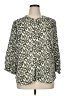 Jachs Girlfriend 100% Polyester Animal Print Green 3/4 Sleeve Blouse Size XL - photo 1