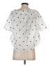 H&M 100% Cotton Polka Dots White Short Sleeve Blouse Size 4 - photo 2