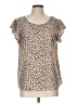Crescent Tan Short Sleeve Blouse Size L - photo 1