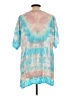 BB Dakota 100% Rayon Tie-dye Teal Short Sleeve Blouse Size L - photo 2