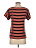 J.Crew 100% Silk Stripes Orange Short Sleeve Top Size 00 - photo 2