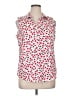 Talbots Hearts Pink Sleeveless Button-Down Shirt Size 16 - photo 1
