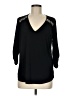 Always Indigo Black 3/4 Sleeve Blouse Size M - photo 1