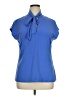 Ann Taylor Blue Short Sleeve Blouse Size XL - photo 1