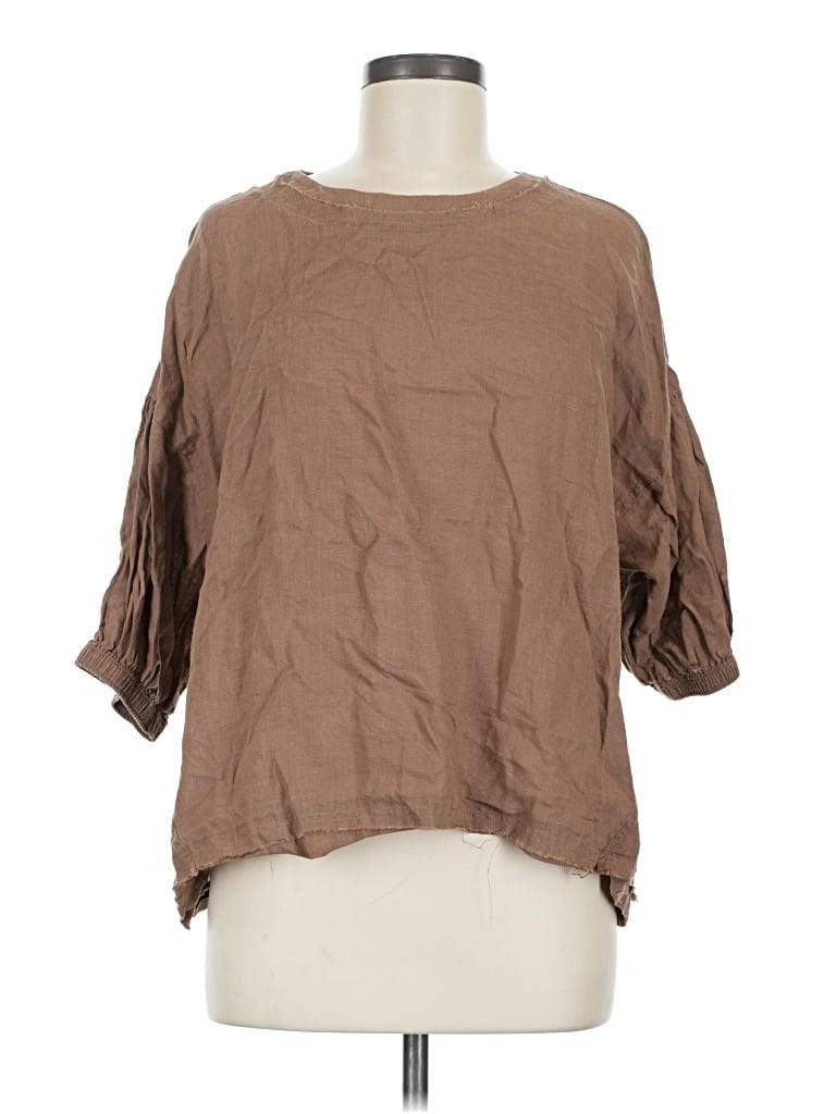 Pre-owned Apiece Apart 3/4 Sleeve Blouse In Brown