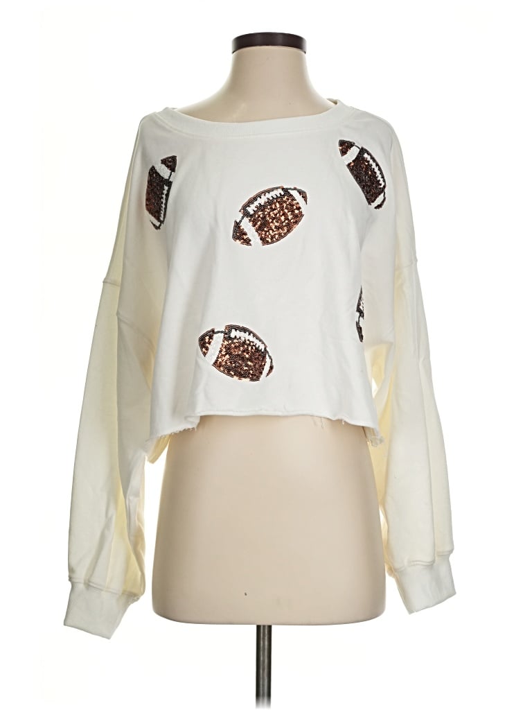 Pre-owned Pink Lily Sweatshirt In White