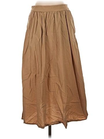 Madewell Signature Poplin Side-Button Midi Skirt (view 1)