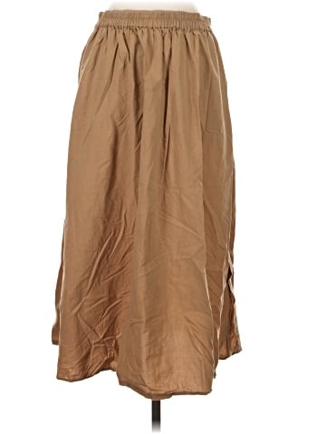 Madewell Signature Poplin Side-Button Midi Skirt (view 2)