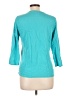 Chaps 100% Cotton Teal 3/4 Sleeve Blouse Size L - photo 2