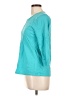 Chaps 100% Cotton Teal 3/4 Sleeve Blouse Size L - photo 5