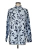 Lands' End 100% Cotton Floral Blue Long Sleeve Blouse Size 8 - photo 1