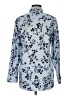 Lands' End 100% Cotton Floral Blue Long Sleeve Blouse Size 8 - photo 2