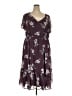 Torrid 100% Polyester Floral Purple Casual Dress Size 4X Plus (4) - photo 1