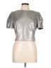 Antonio Melani 100% Polyester Metallic Silver Short Sleeve Top Size 10 - photo 1