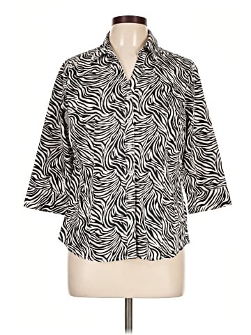 212 Collection 3/4 Sleeve Button-Down Shirt (view 1)