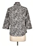 212 Collection 100% Spandex Animal Print Ivory 3/4 Sleeve Button-Down Shirt Size L - photo 2