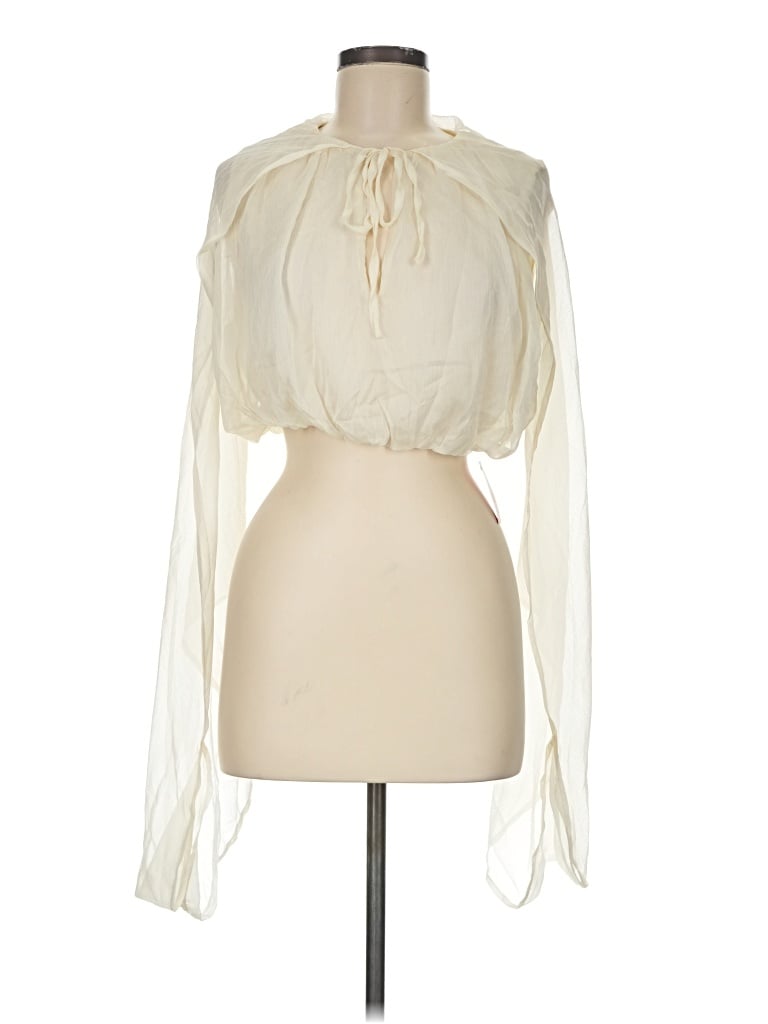 Prettylittlething Long Sleeve Blouse In Ivory