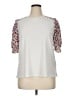 CeCe White Short Sleeve Top Size XL - photo 1