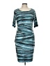 Connected Apparel Graphic Teal Casual Dress Size 12 - photo 1