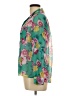 Forever 21 100% Polyester Floral Teal Long Sleeve Blouse Size L - photo 5