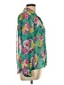 Forever 21 100% Polyester Floral Teal Long Sleeve Blouse Size L - photo 4