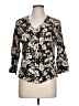 Fun2Fun Floral Black 3/4 Sleeve Blouse Size L - photo 1