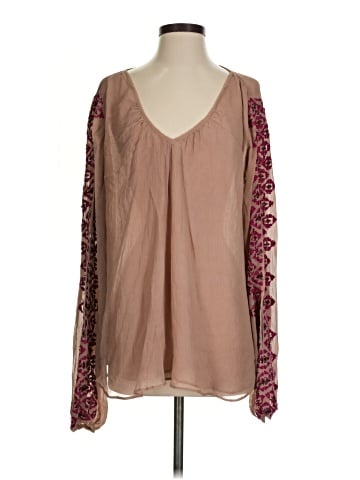 Chelsea Flower Long Sleeve Silk Top (view 1)