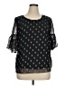 World Market 100% Polyester Blue Short Sleeve Blouse Size L - photo 1