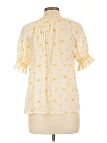 Madewell Smocked Button-Up Top in French Daisies (view 2)