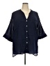 Catherines 100% Cotton Blue 3/4 Sleeve Blouse Size 3X Petite - photo 1