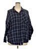 True Craft 100% Cotton Plaid Blue Long Sleeve Button-Down Shirt Size 3X - photo 1