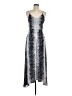 Angie 100% Rayon Paisley Silver Cocktail Dress Size L - photo 1