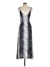 Angie 100% Rayon Paisley Silver Cocktail Dress Size L - photo 2