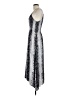Angie 100% Rayon Paisley Silver Cocktail Dress Size L - photo 5
