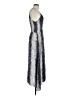 Angie 100% Rayon Paisley Silver Cocktail Dress Size L - photo 4