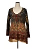 Live and Let Live Brown 3/4 Sleeve Blouse Size 1X - photo 1