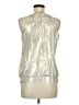 Worthington 100% Polyester Metallic Silver Sleeveless Blouse Size M - photo 2
