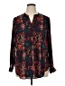 Premise Studio 100% Polyester Paisley Burgundy Long Sleeve Blouse Size 0X - photo 1