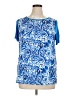 Jessica London 100% Polyester Blue Short Sleeve Blouse Size 16 - photo 1
