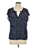 Old Navy 100% Rayon Blue Short Sleeve Blouse Size L - photo 1