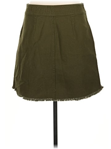 Madewell Raw-Hem A-Line Mini Skirt in Kale (view 2)