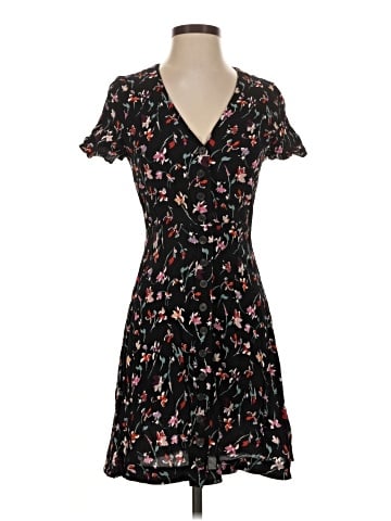 Madewell V-Neck Button-Front Mini Dress in Drifting Flowers (view 1)