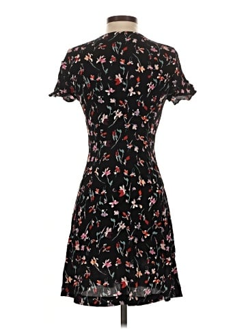 Madewell V-Neck Button-Front Mini Dress in Drifting Flowers (view 2)