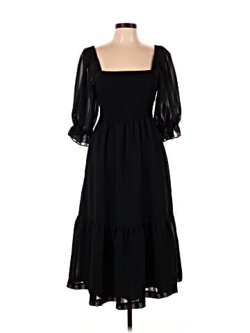 Madewell Lucie Elbow-Sleeve Smocked Midi Dress (view 1)