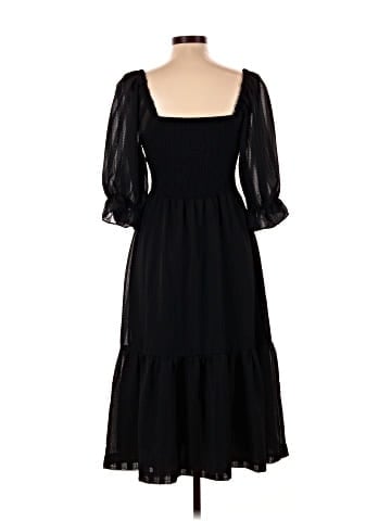 Madewell Lucie Elbow-Sleeve Smocked Midi Dress (view 2)