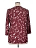 Unbranded Floral Burgundy 3/4 Sleeve Blouse Size XL - photo 2